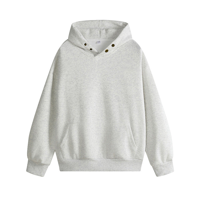 Damen Kapuzenpullover mit innovativem Schnitt und praktischen Druckknöpfen Stilzeits