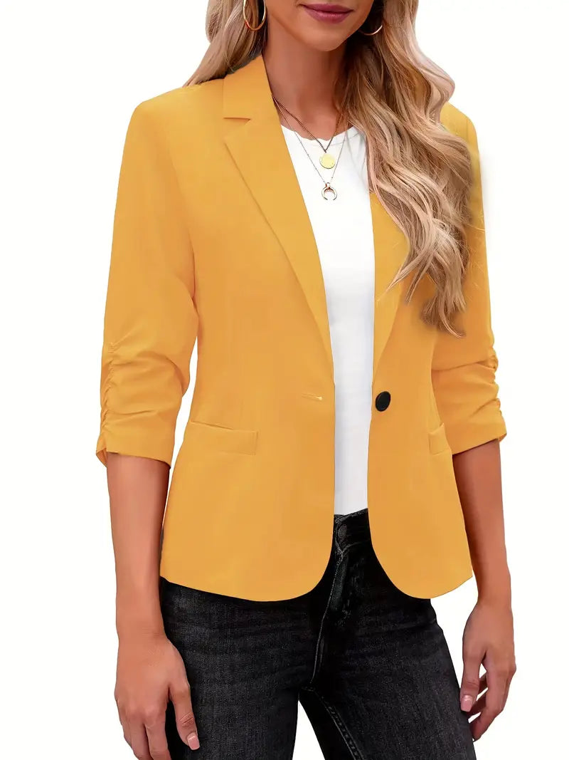Blazer mit 3/4-Ärmeln und Reverskragen
