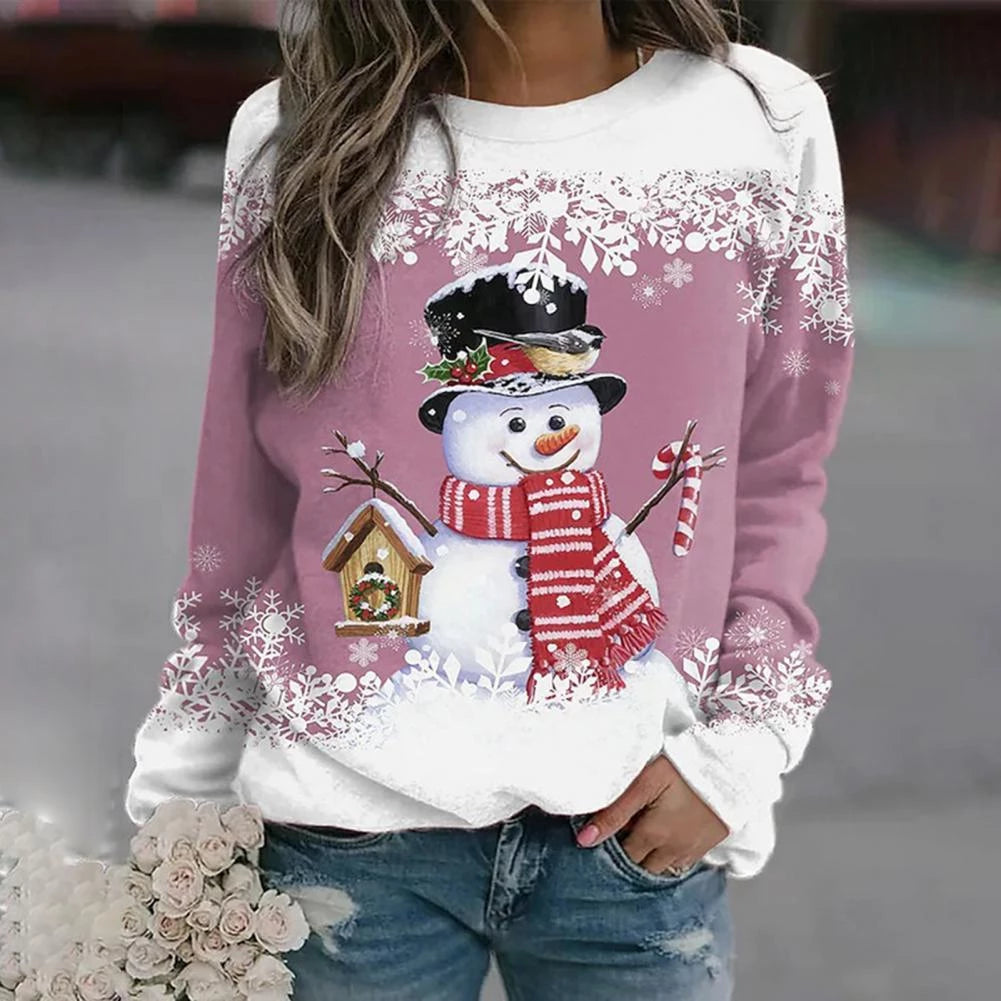 Sweatshirt mit Schneemann-Motiv für Damen