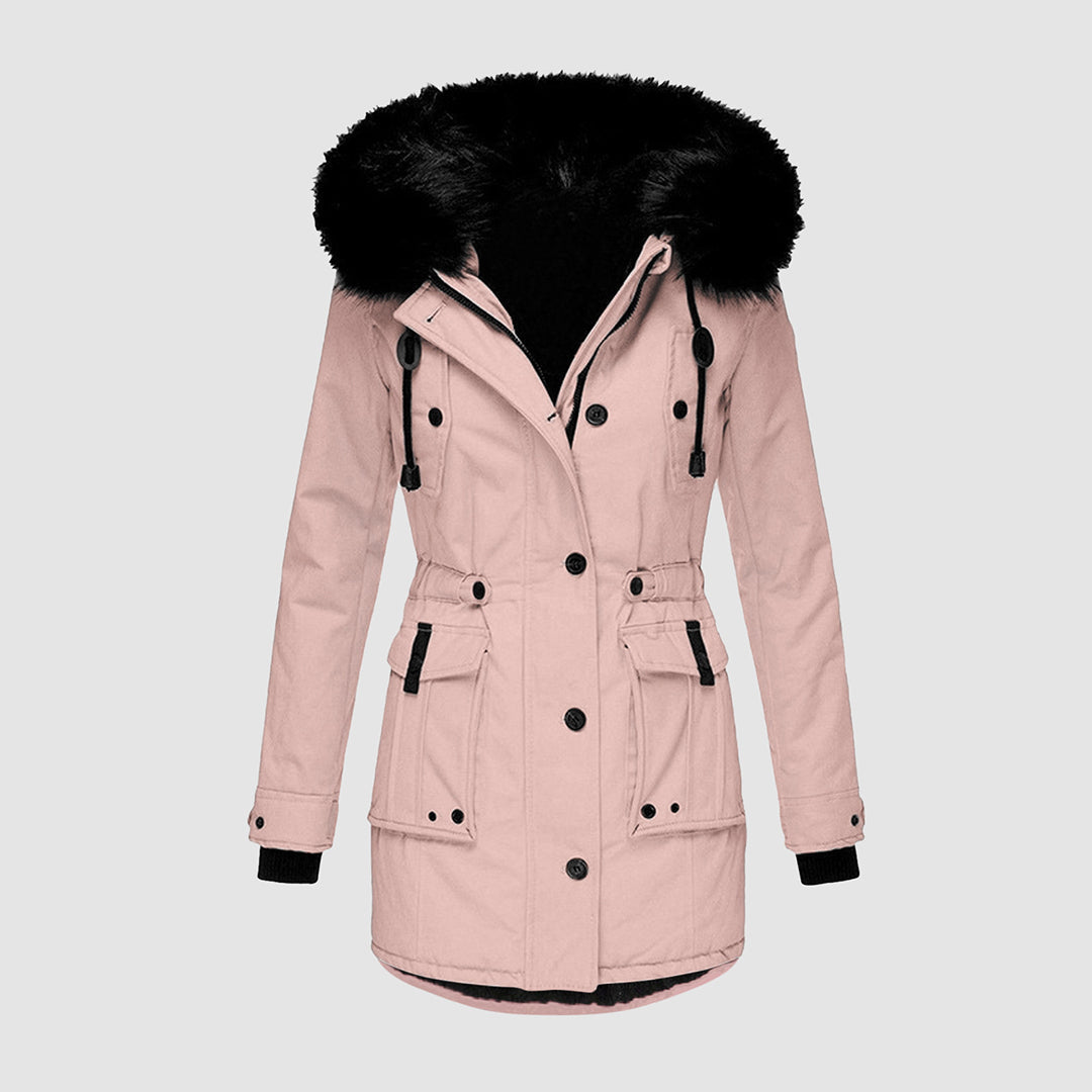 Stilzeits | Winterjacke mit Abnehmbarem Pelzkragen Polyester Warm und Stilvoll