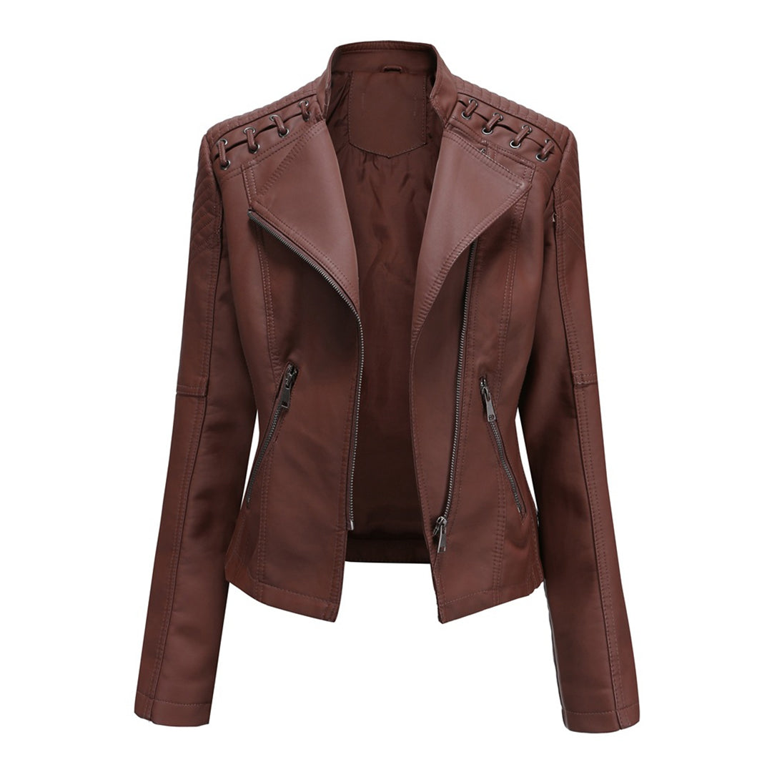 Stilzeits | Elani Trendy Lederjacke für Frauen