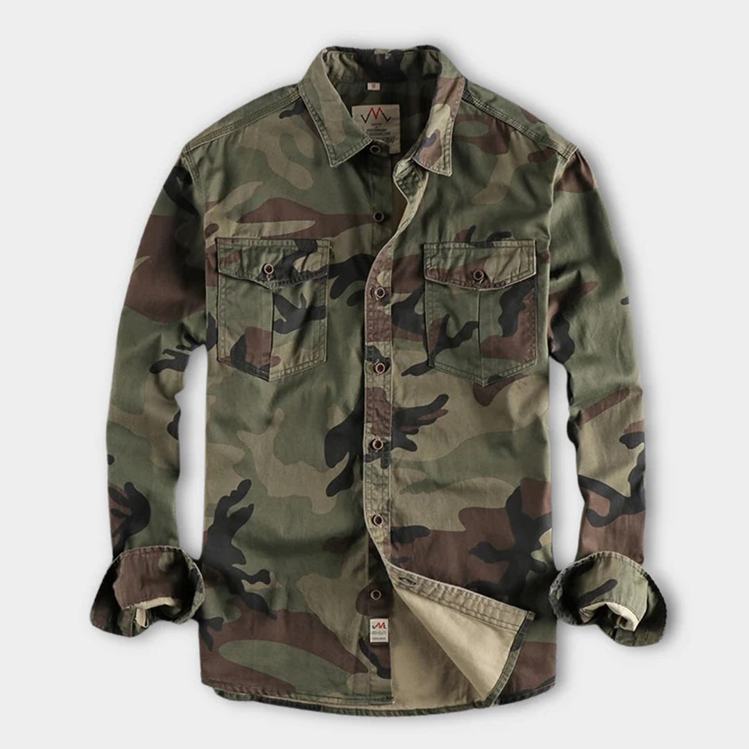 Strapazierfähiges Herren-Langarmhemd im Camouflage-Design