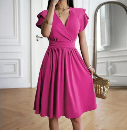 Damen Abendkleid Mit V-Ausschnitt | Midi