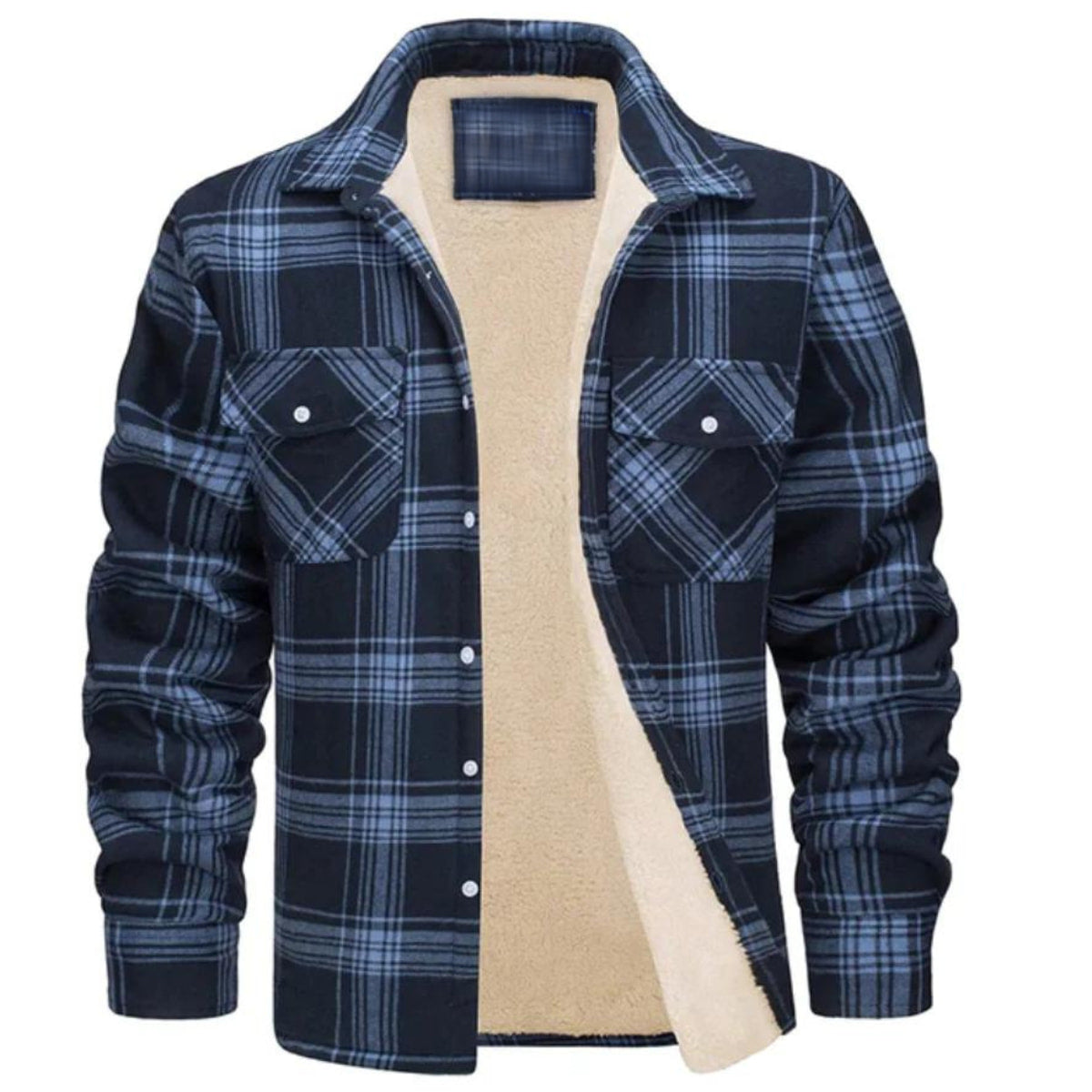Herren Gefütterte Karierte Hemdjacke – Knopfverschluss & Bequeme Passform