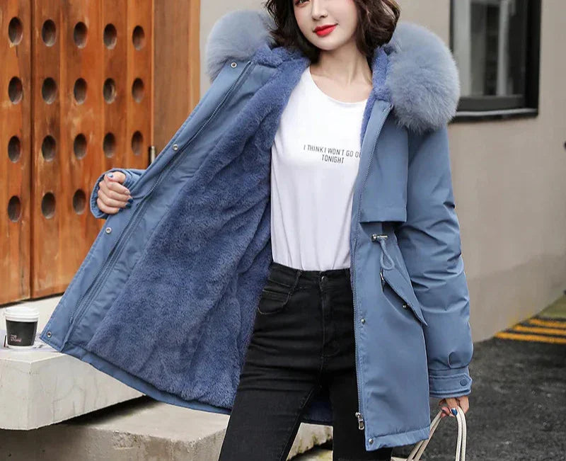 Stilzeits | Winterjacke Gefüttert mit Abnehmbarem Kunstpelzkragen und Kapuze