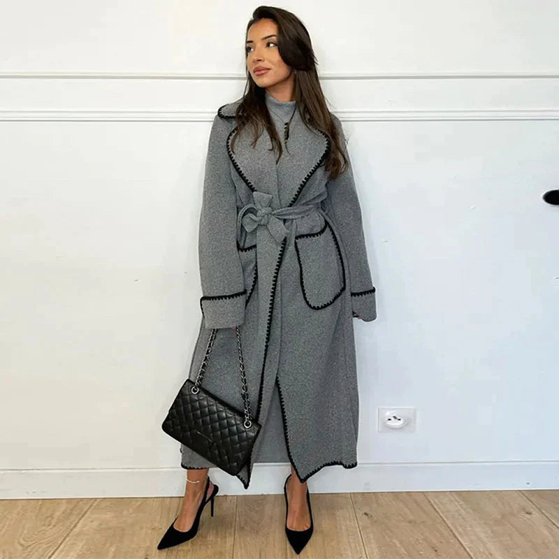 Stilzeits | Kuscheliger Langer Damen-Trenchcoat
