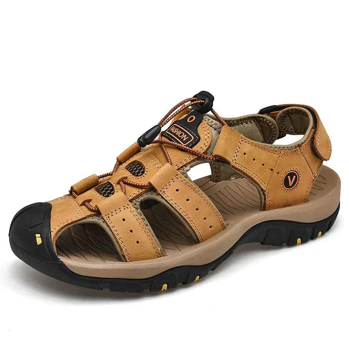 Herren Sommer Geschlossener Zehen Outdoorsandalen mit Verstellbarem Kordelzug