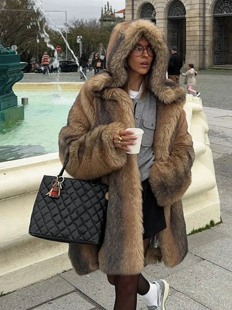 Stilzeits | Lang mit Kapuze und Einfacher Knopfleiste für Damen Ideal für Den Herbst und Den Winter