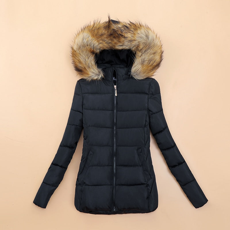 Stilzeits | Winterjacke mit Kunstfellkragen für Damen