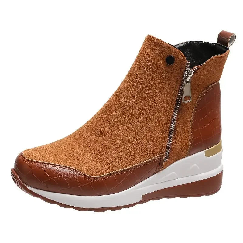 Stilzeits | Winter Wedge Schneestiefel mit Dicker Sohle Aus Baumwolle