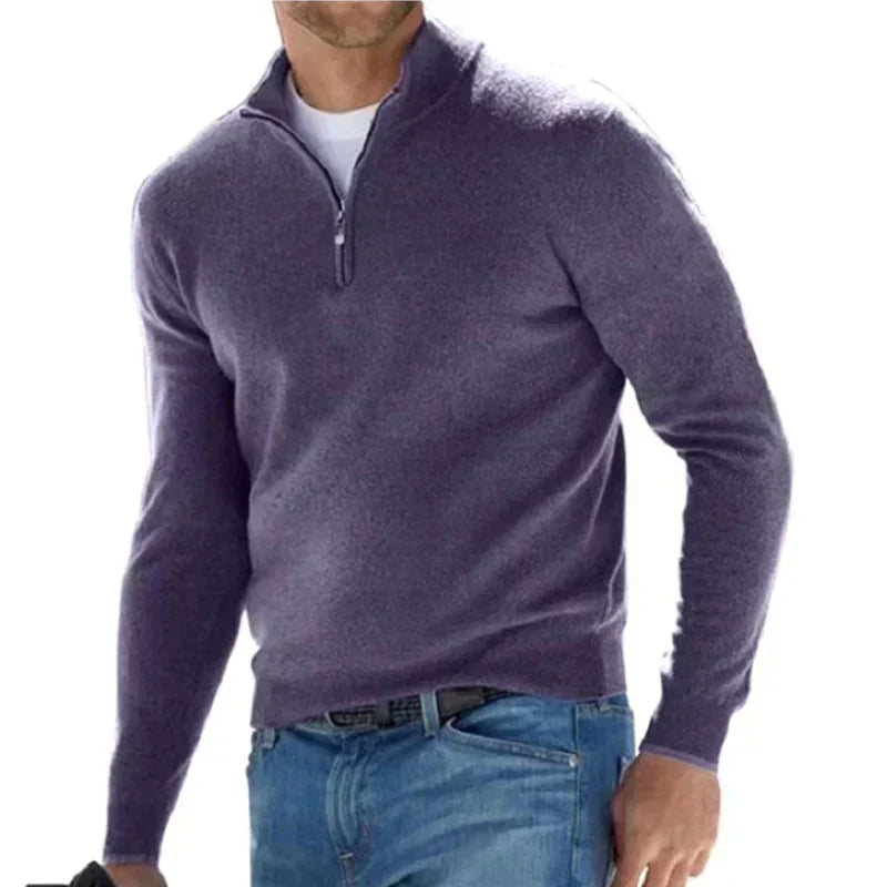 Stilzeits | Polo Stylischer Reißverschluss Pullover für Herren