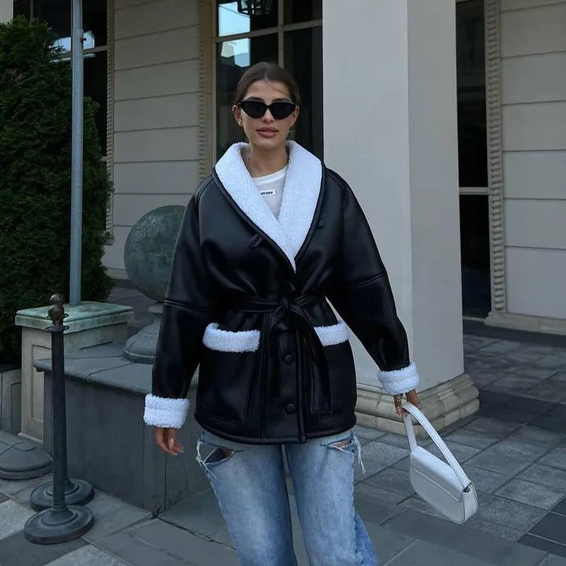 Stilzeits | Winterlederjacke mit Fell