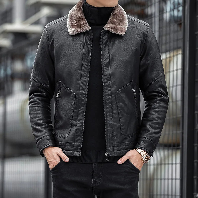 Stilzeits | Leder Herrenjacke mit Kragen