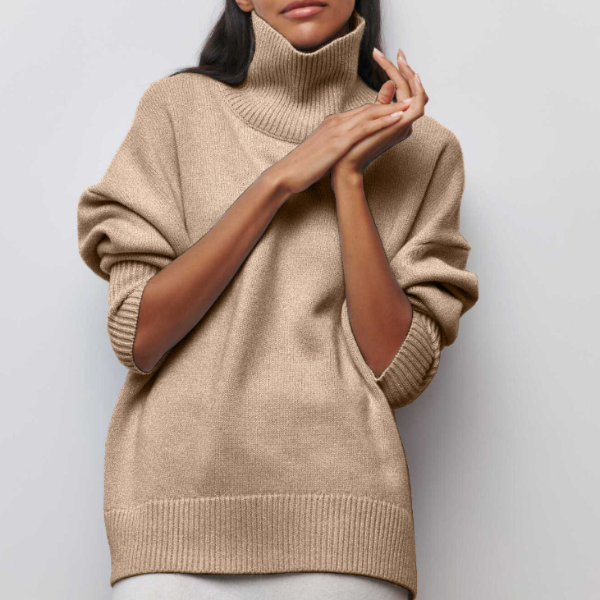 Damen Freizeit Langer Pullover | Rollkragen