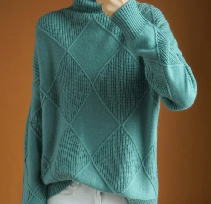 Stilzeits | Strickpullover mit Hohem Hals Wollmischung Elegant und Warm
