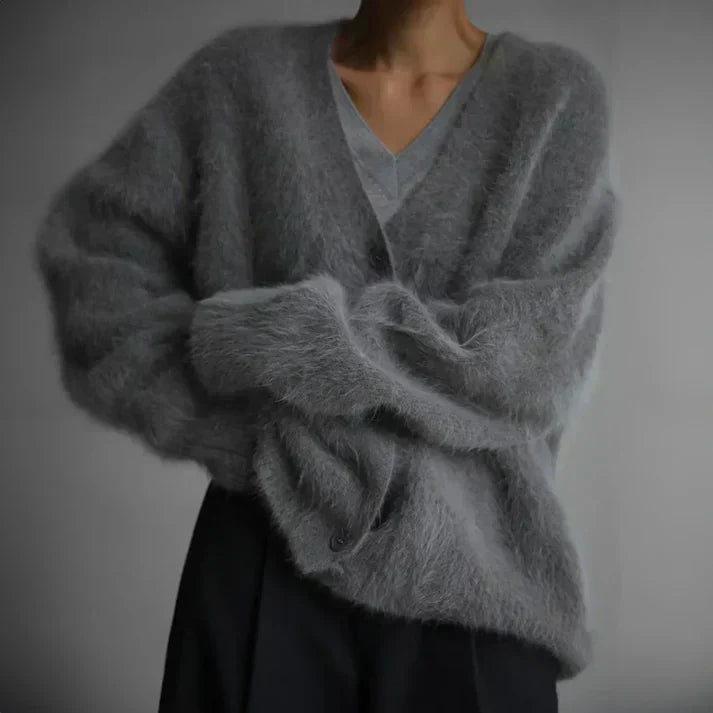 Stilzeits | Fluffy Cardigan mit Knöpfen Weich und Warm Lässige Eleganz