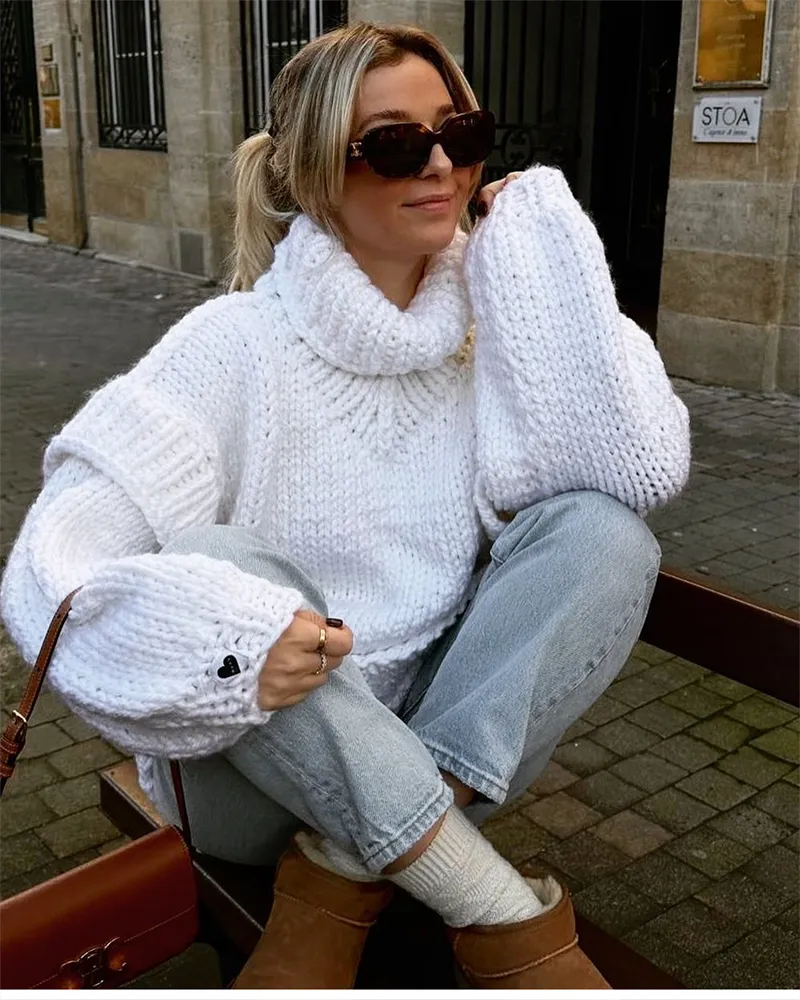 Stilzeits | Chunky Strickpullover Oversized und Trendy Perfekt für Den Herbst