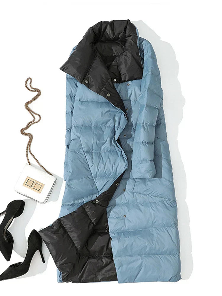 Stilzeits | Lange Karierte mit Taschen für Damen Ideal für Den Winter