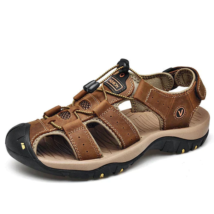 Herren Sommer Geschlossener Zehen Outdoorsandalen mit Verstellbarem Kordelzug