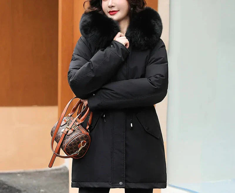 Stilzeits | Winterjacke Gefüttert mit Abnehmbarem Kunstpelzkragen und Kapuze