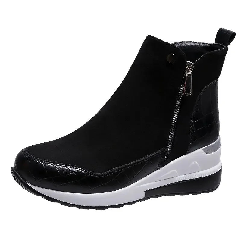 Stilzeits | Winter Wedge Schneestiefel mit Dicker Sohle Aus Baumwolle
