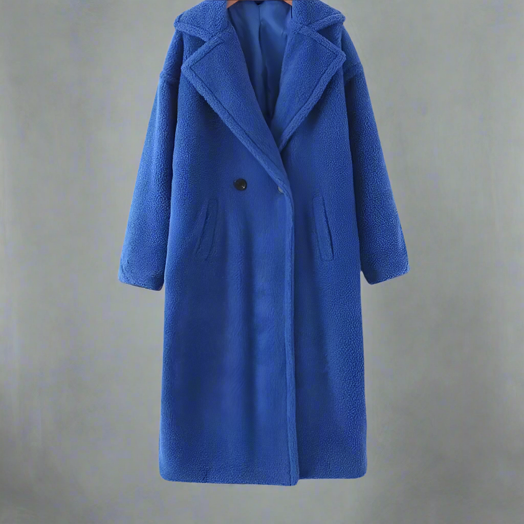 Stilzeits | Mantel - Langer Oversized-Schnitt - Weicher Teddy-Fleece - Reverskragen - Warm und Bequem