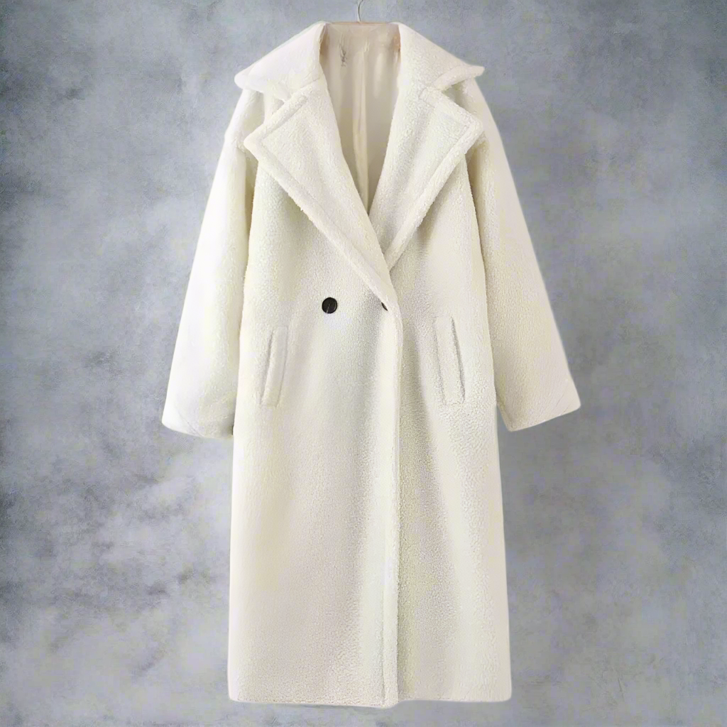 Stilzeits | Mantel - Langer Oversized-Schnitt - Weicher Teddy-Fleece - Reverskragen - Warm und Bequem