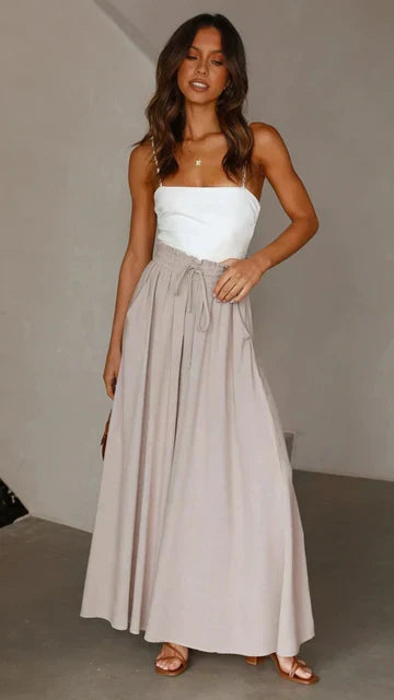 Schwarze Isabel Hose mit weitem Bein