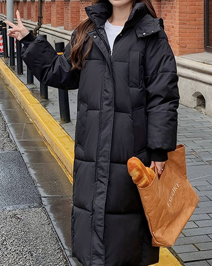 Stilzeits | Lange Pufferjacke - Wasserabweisend - Gestepptes Design - Kapuze - Warm und Bequem