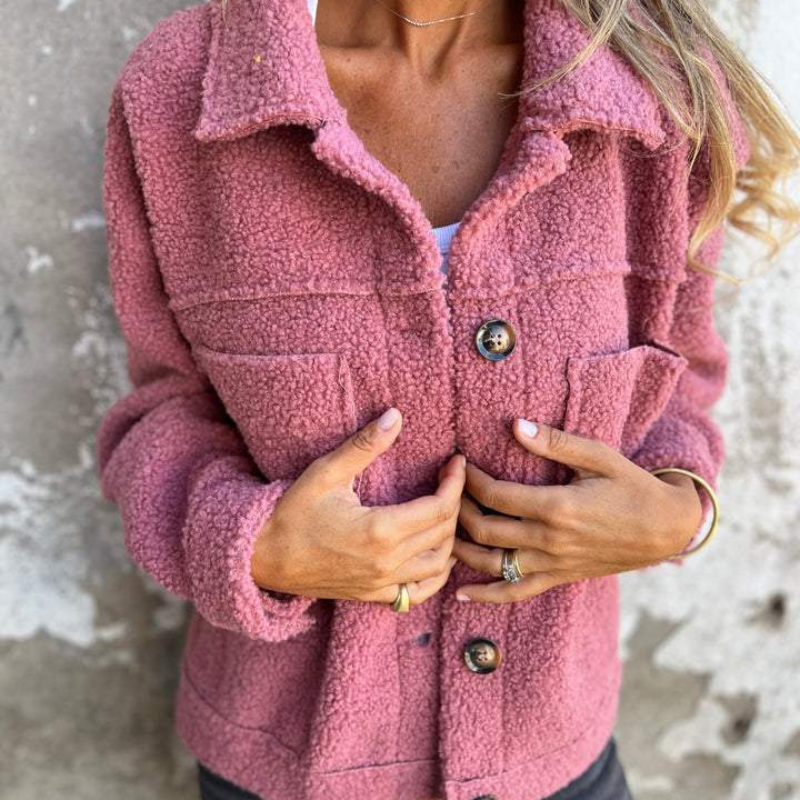 Stilzeits | Teddy-jacke mit Knöpfen Weich und Warm Perfekt für Herbst und Winter