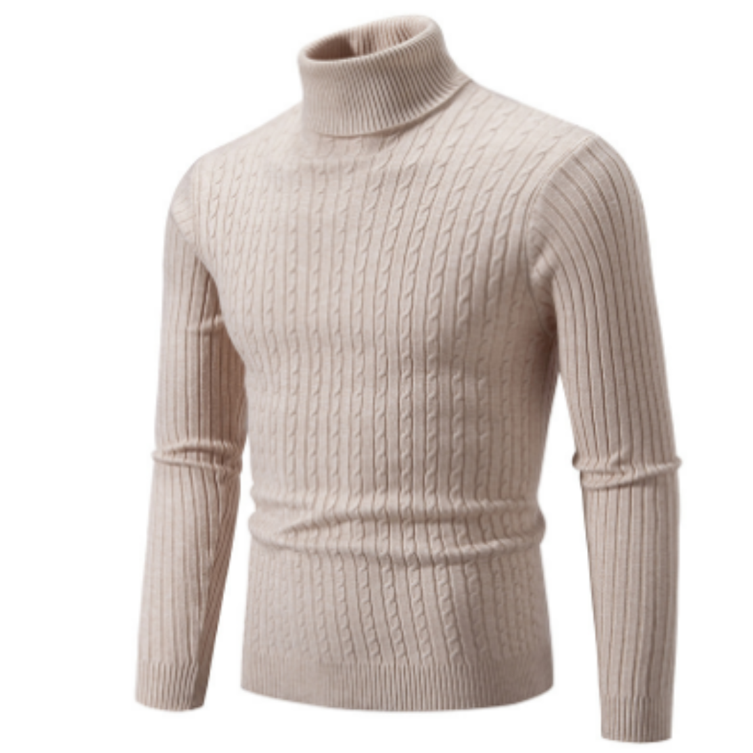 Stylischer Rollkragen-Strickpullover Für Herren | Winter