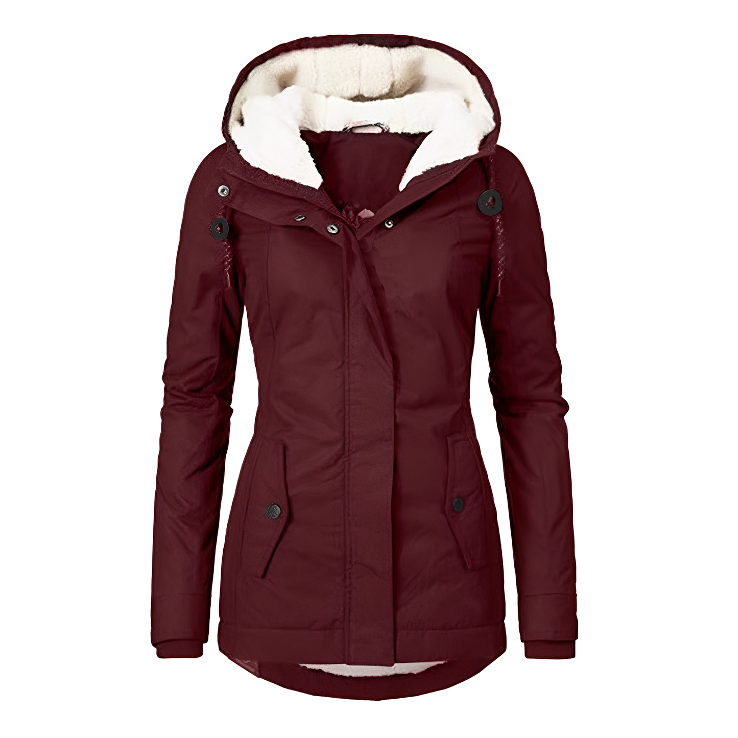 Stilzeits | Warmer Plissierte Jacke mit Kapuze für Frauen