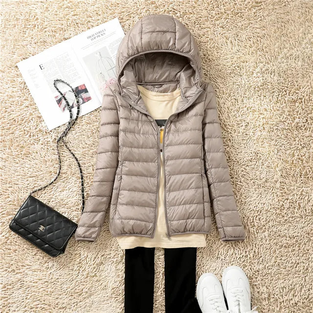 Wasserdichte Daunenjacke für Damen - Kapuze & Wetterfestes Design