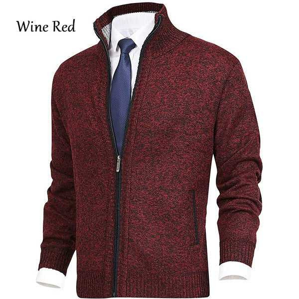 Herrenstrickjacke Aidan: robust, mit Stehkragen