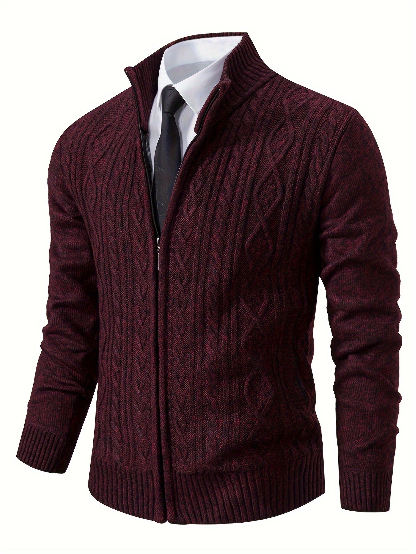 Stilzeits | Strickcardigan mit Reißverschluss und Muster Acryl Bequem und Warm