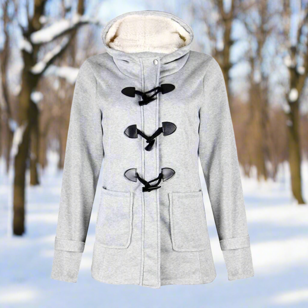 Stilzeits | Woll Toggle Duffle Coat - Kapuzen Fleece Gefütterter Duffle Coat