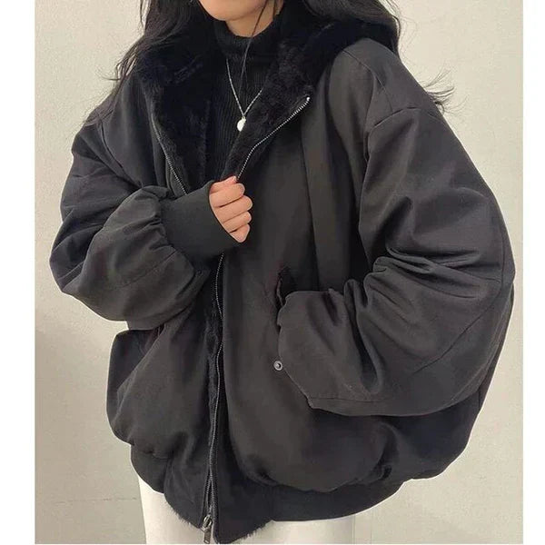 Wendbare Winterjacke für Damen – Oversized-Passform