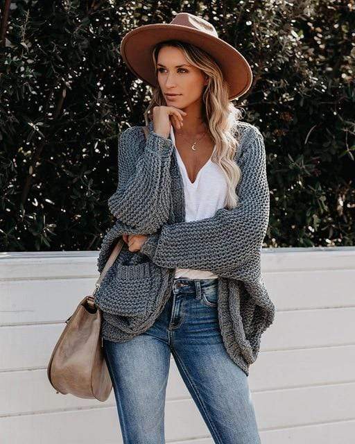 Stilzeits | Boho Strickcardigan Lockeres Design mit Praktischen Taschen