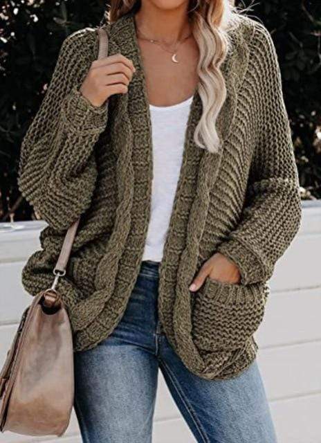 Stilzeits | Boho Strickcardigan Lockeres Design mit Praktischen Taschen