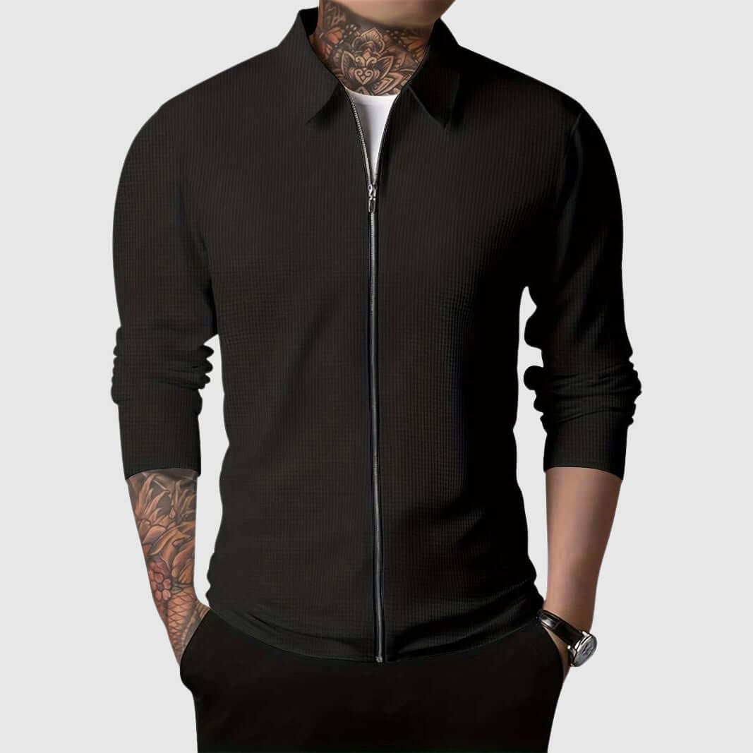 Stilzeits | Herren Waffelstrick Zip-Up Jacke