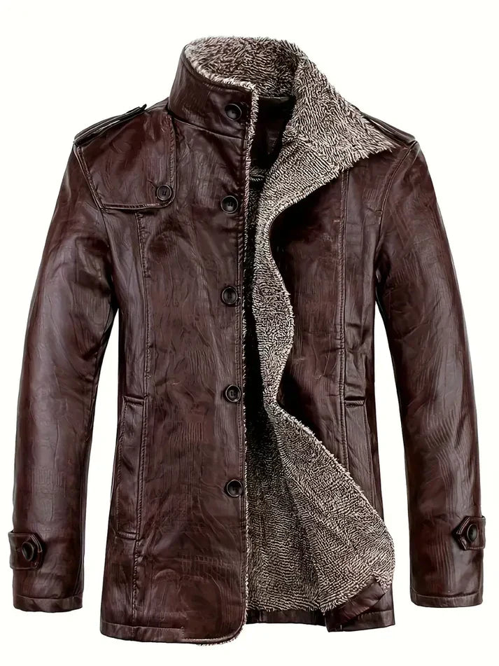 Stilzeits | Herren Lederjacke mit Fleece-Futter