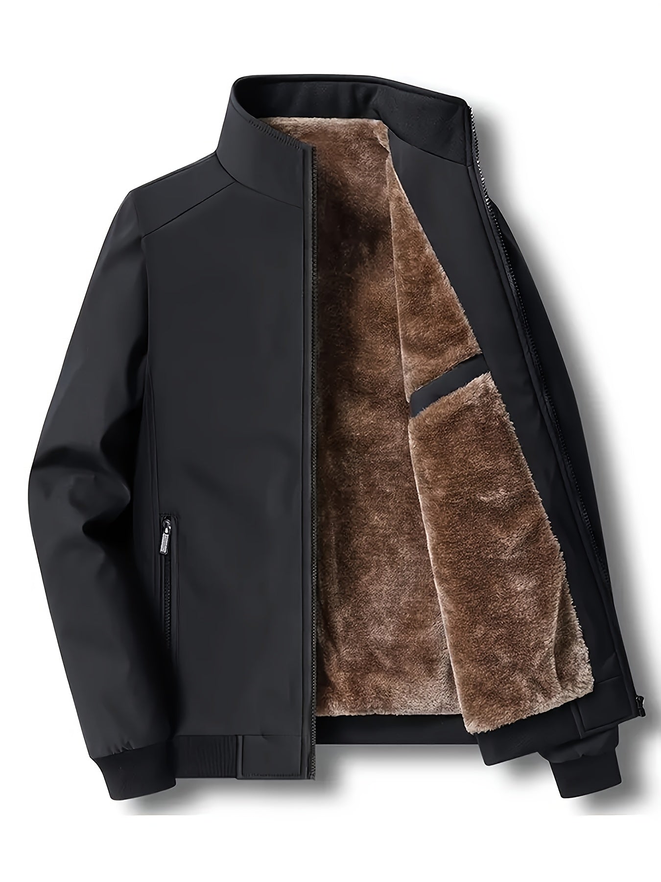 Stilzeits | Winddichte Jacke mit Imitiertem Pelzfutter Polyester Warm und Komfortabel