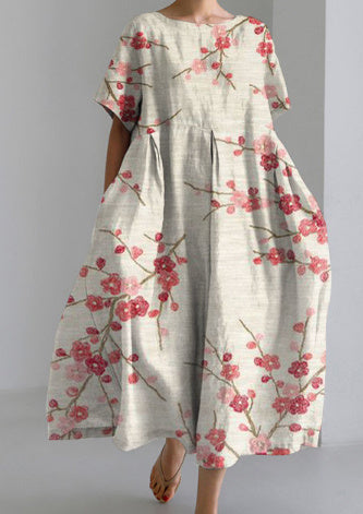 Baumwoll-Look Kleid mit 3D-Druck von Fudus