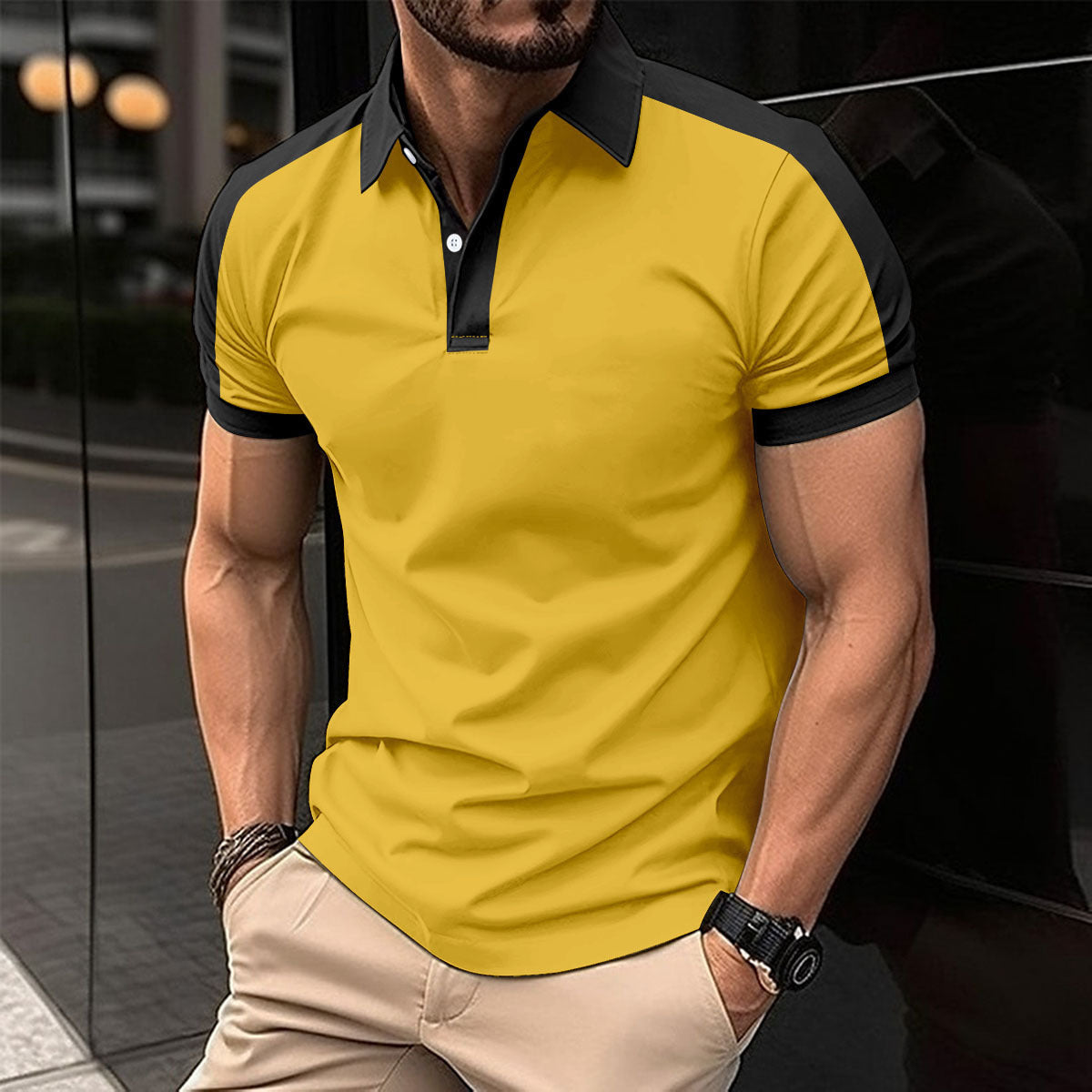 Sommerliches Herren Poloshirt mit kurzen Ärmeln für Business Casual