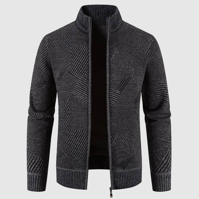 Stilzeits | Herren geometrisches Strick-Cardigan-Jacke