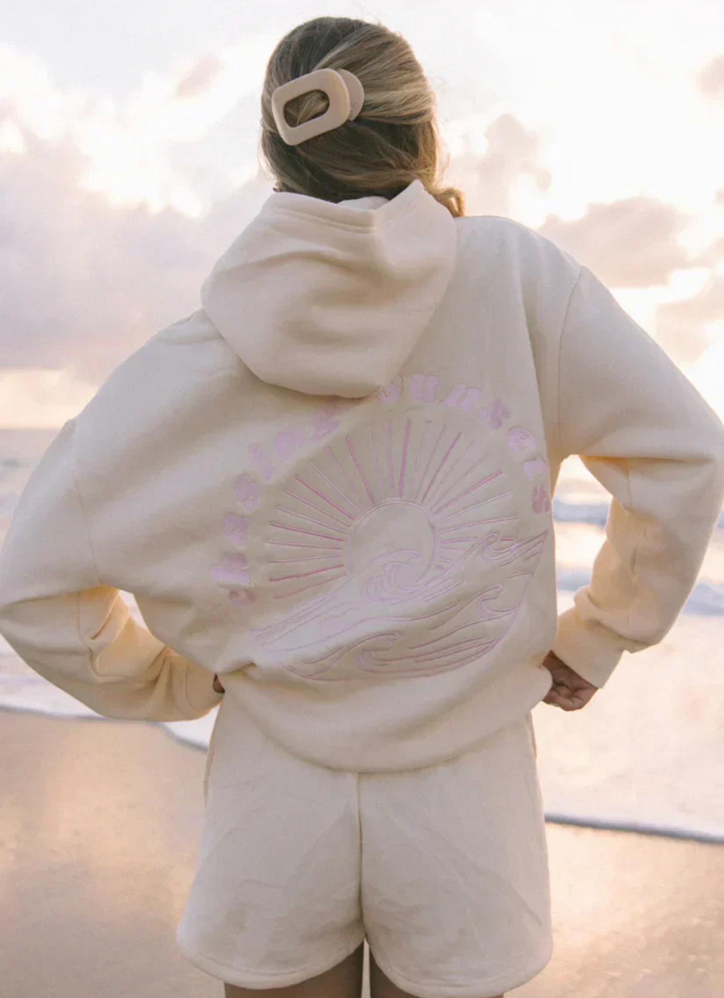 Weißer Damen Kapuzenpullover von Fudus in Übergröße