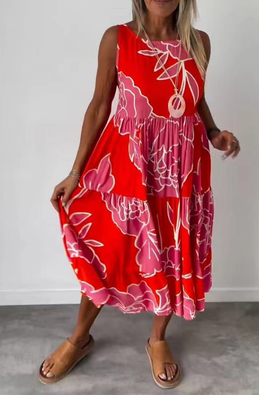 Damenkleid von Fudus: ärmellos, mit Print und Schnürung