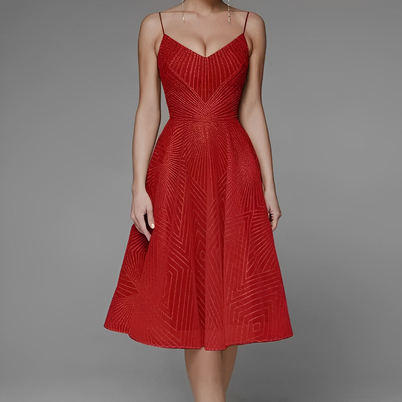 Elegant Evening Gown with Symmetrical Design