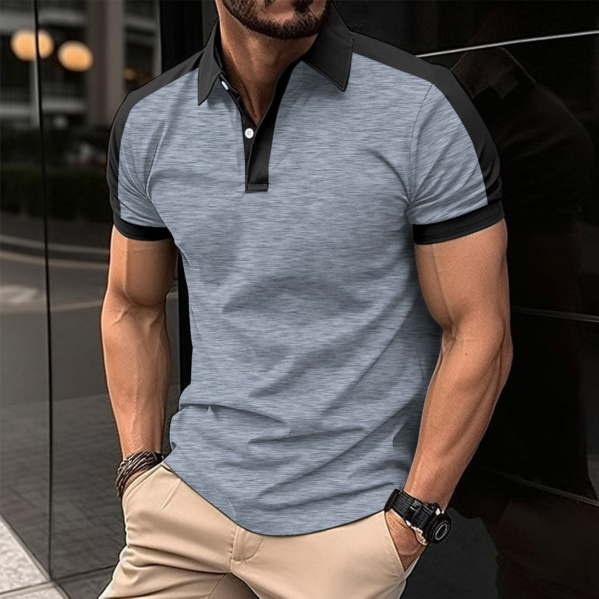 Sommerliches Herren Poloshirt mit kurzen Ärmeln für Business Casual