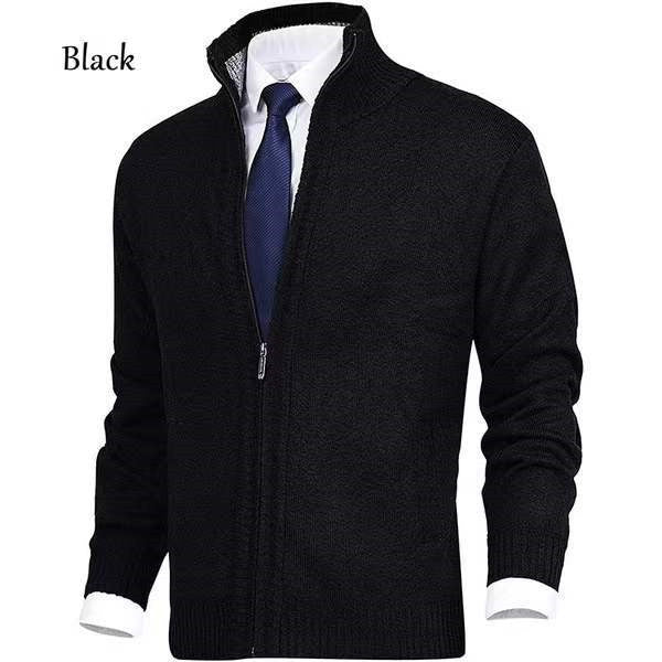 Herrenstrickjacke Aidan: robust, mit Stehkragen